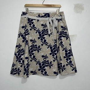 Size 14 Lemon Grass Studio Blue and Tan Skirt